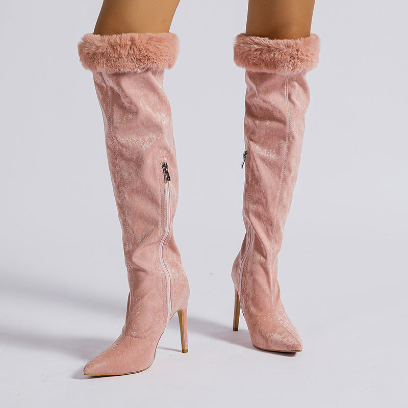 Stiletto High Leg Large Tube Circumference Boots