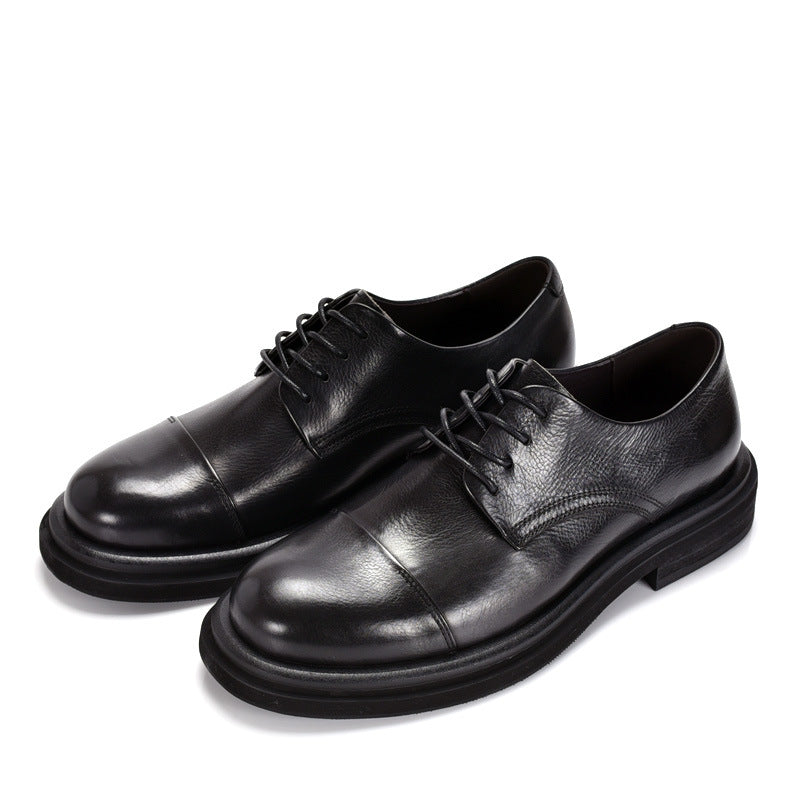 Men's Retro Handmade Leisure Platform Wedding Three Joint Leather Shoes