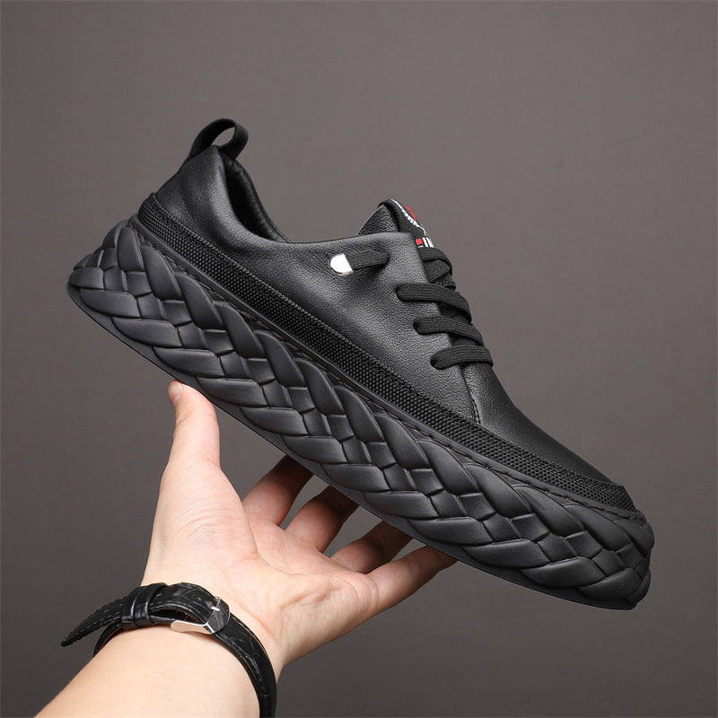 Men's Authentic Comfortable Breathable Increased Wearable Korean Style White Sneakers