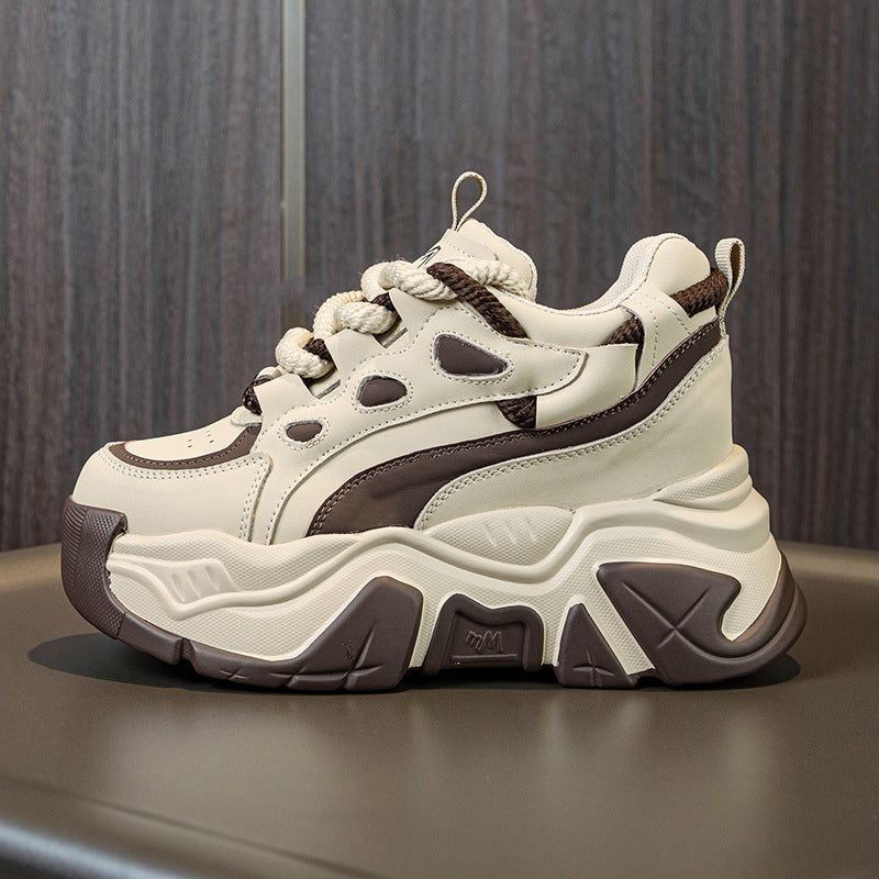 Women's Heightened Daddy Autumn Platform Lightweight Height Increasing Women's Casual Shoes