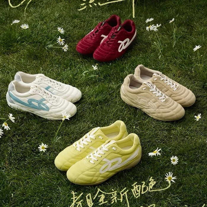 Women's White Genuine Wandering Moral Training Thick Sneakers