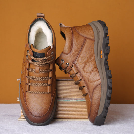 Men's Size Cotton Plus Sizes Warm Thick Fleece-lined Big Men's Shoes