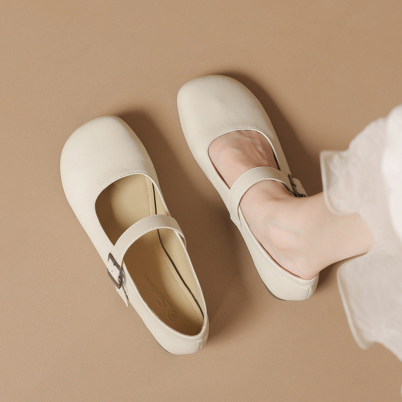 Women's Mouth Mary Jane Pumps Soft Bottom Flats Casual Shoes