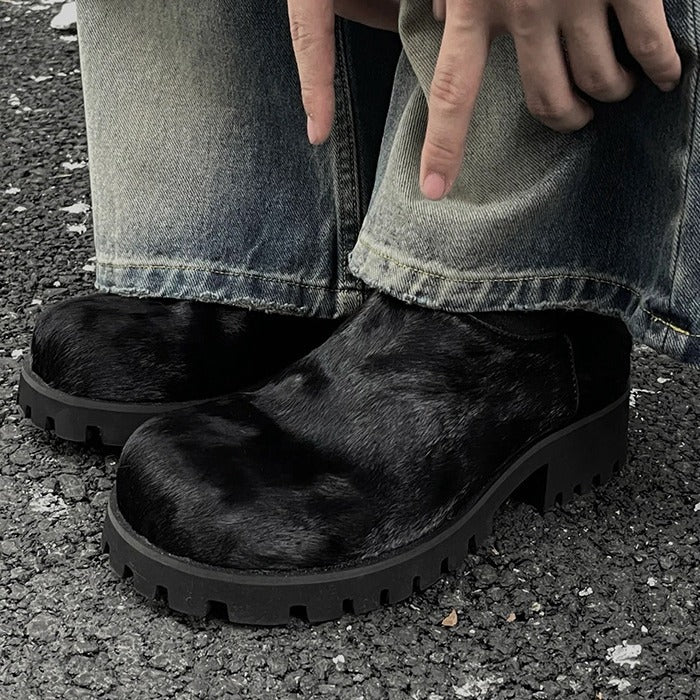 Women's & Men's Paris Big Head Derby Platform Slip-on Increased Warped Loafers
