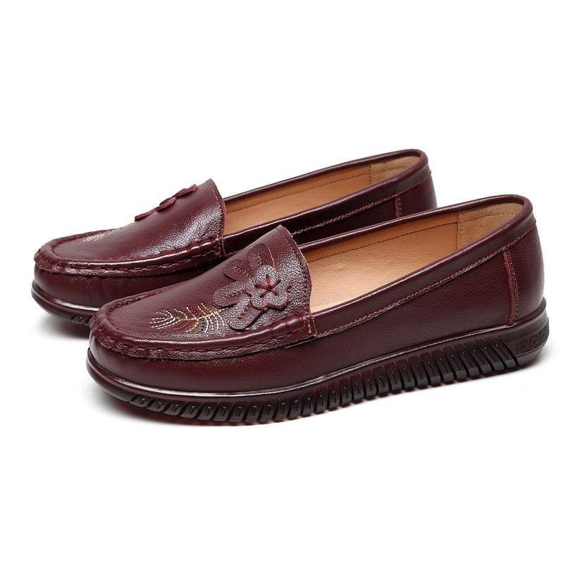 Women's Genuine Soft Bottom Elderly Flat Single-layer Women's Casual Shoes