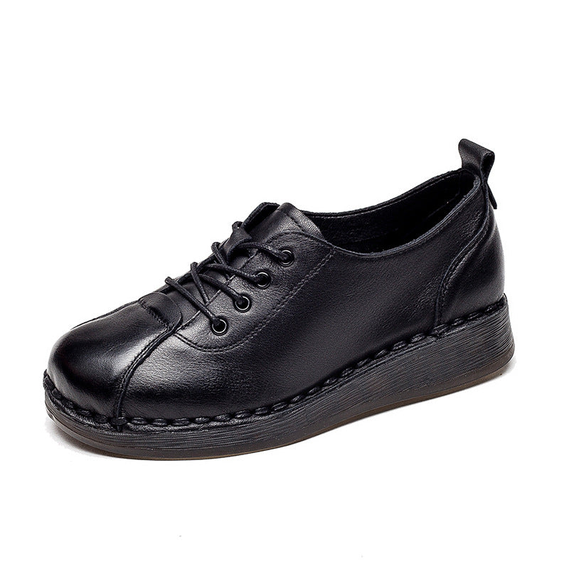 Women's High-cut Retro Lace Up Brushed Pumps Casual Shoes