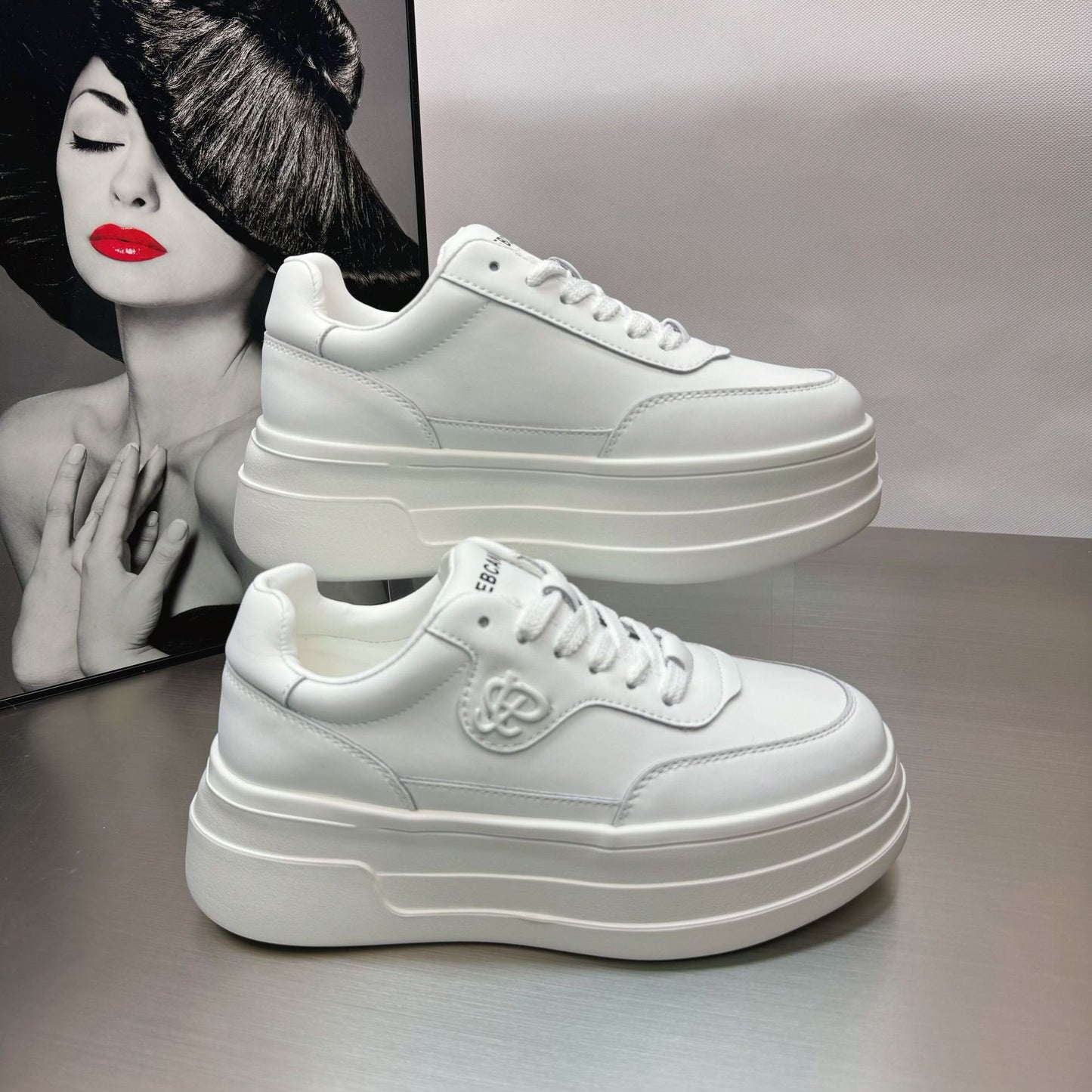 Platform White Female Genuine Elevator Muffin Casual Shoes