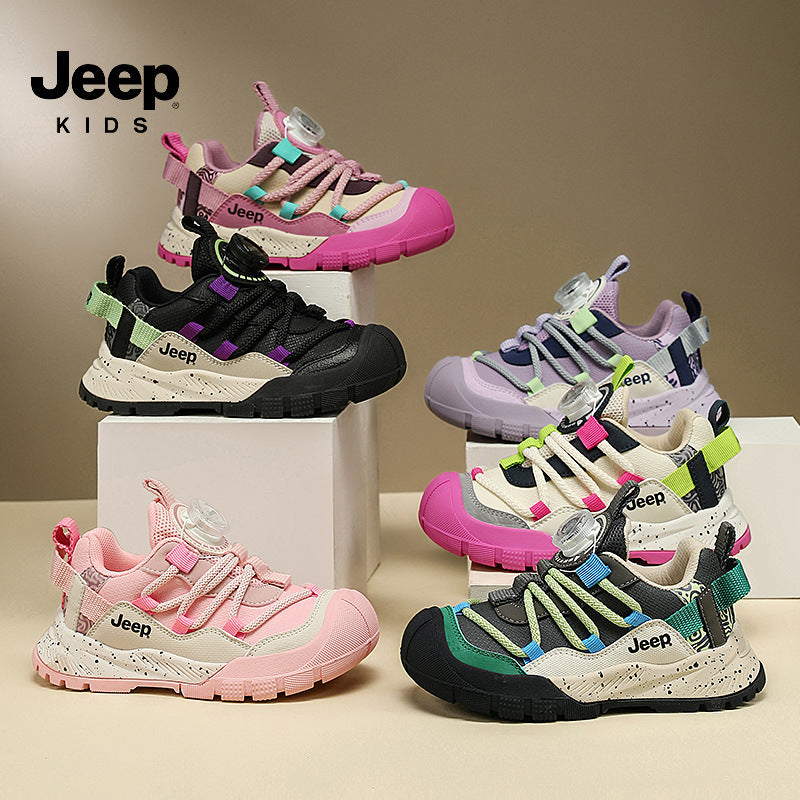 Children's Autumn Hiking Outdoor Waterproof Button Kid's Sneakers