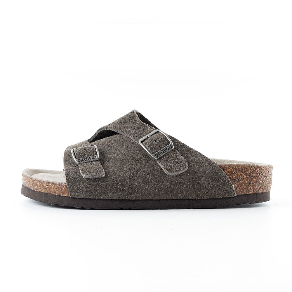 Trendy Cork Suede Soft Bottom Series Sandals
