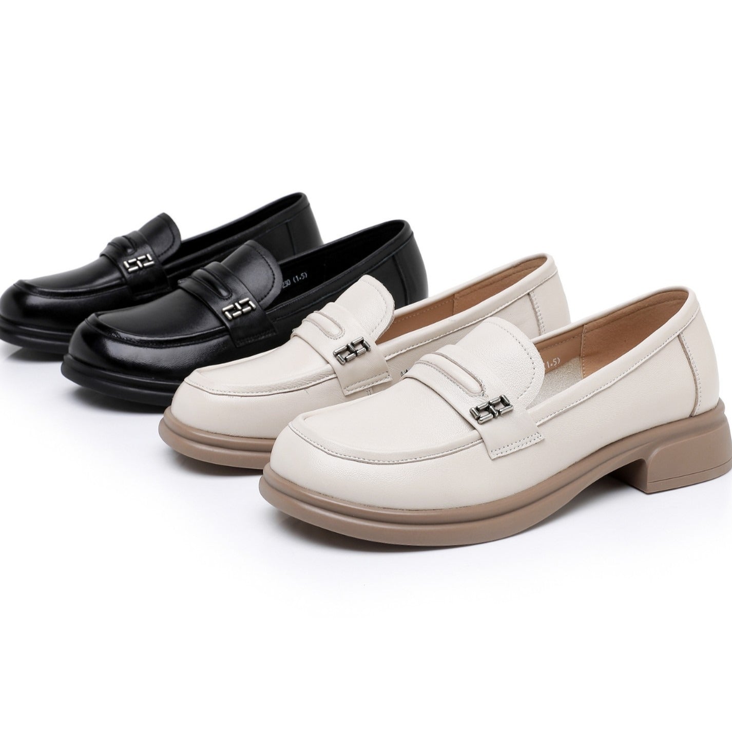 Genuine Thick Bottom Round Toe British Loafers