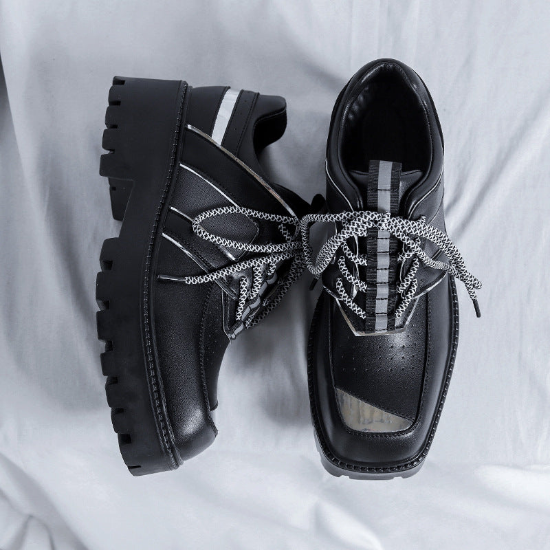 Men's Formal Wear Fashion Square Toe English Style Casual Shoes