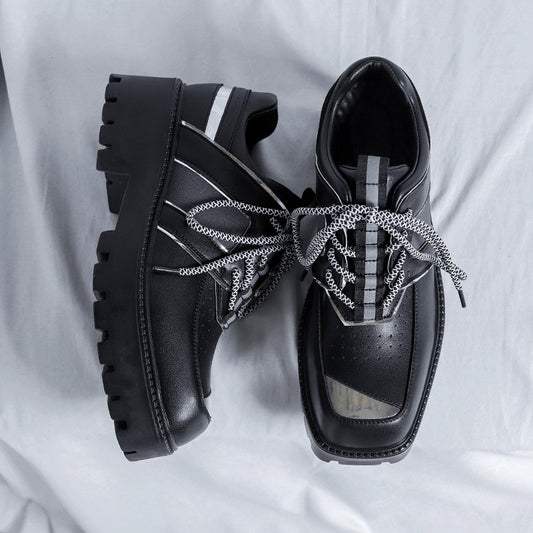 Men's Formal Wear Fashion Square Toe English Style Casual Shoes