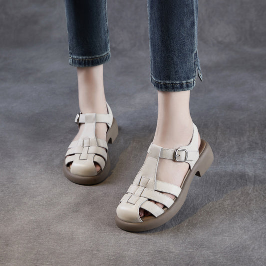 Women's Summer Versatile Pitcher Plant Woven Roman Thick Bottom Sandals