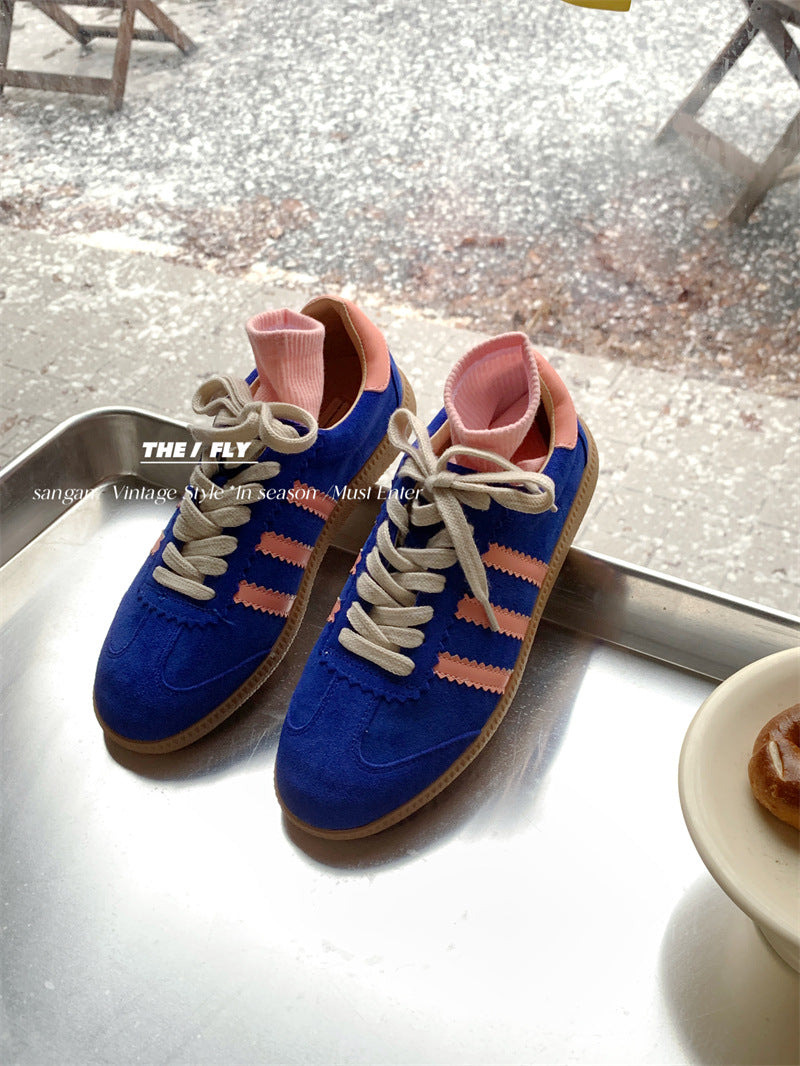Women's German Training Large Collection Three Bars Cowhide Stitching Leisure Casual Shoes