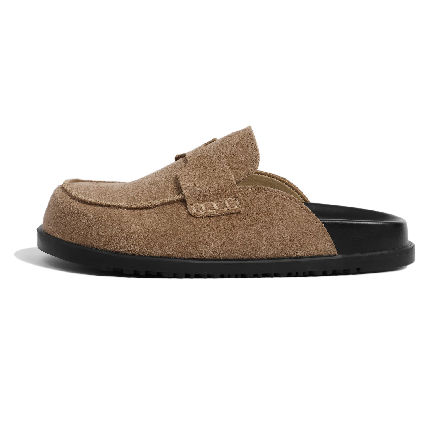 Women's Cowhide Toe Cap Half Soft Back Thick Lazy Sandals
