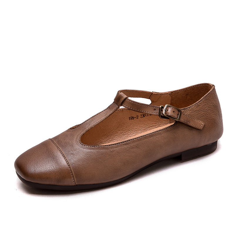 Women's Retro Style Square Head French Temperament Casual Shoes