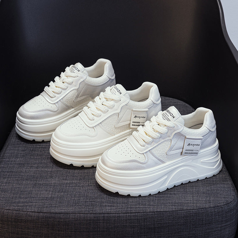 Women's Hidden White Small Size Height Increasing Casual Shoes