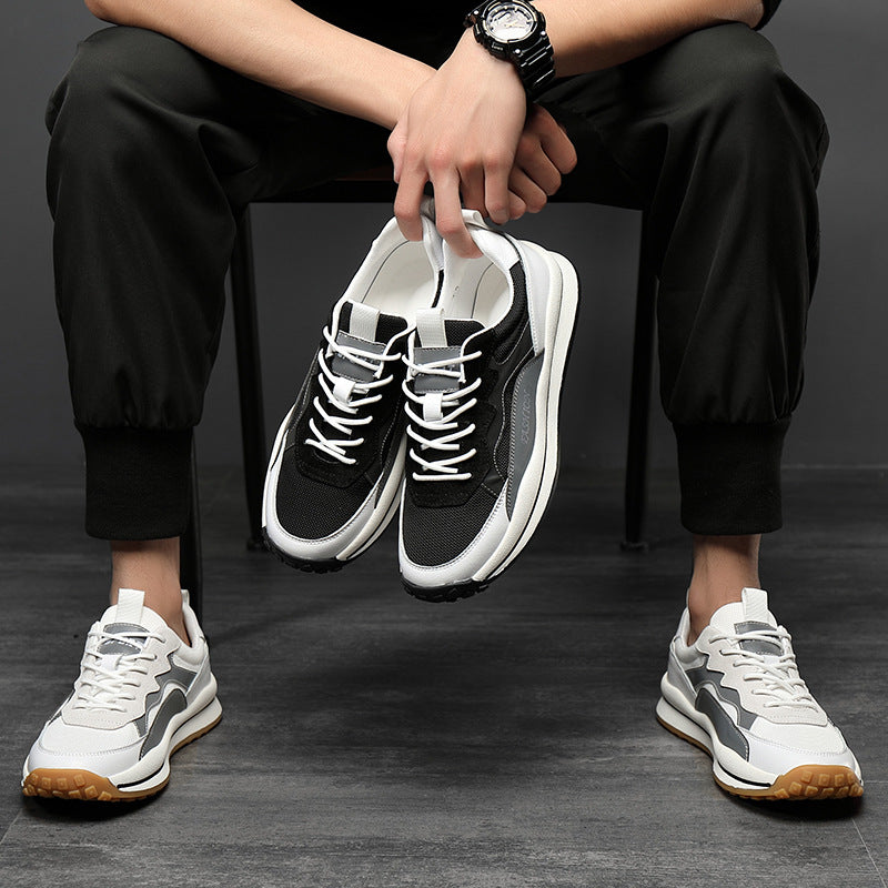 Men's Extra Large Winter Genuine Breathable Trendy Men's Casual Leather Shoes