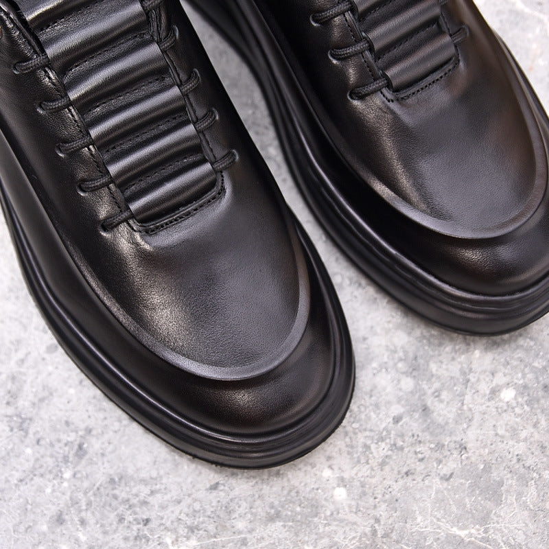Men's Top Layer Cowhide Jogging Genuine Business Sneakers
