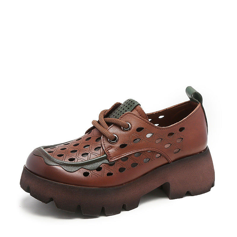 Women's Genuine Hole Thick Bottom Hollowed Leisure Pumps Casual Shoes