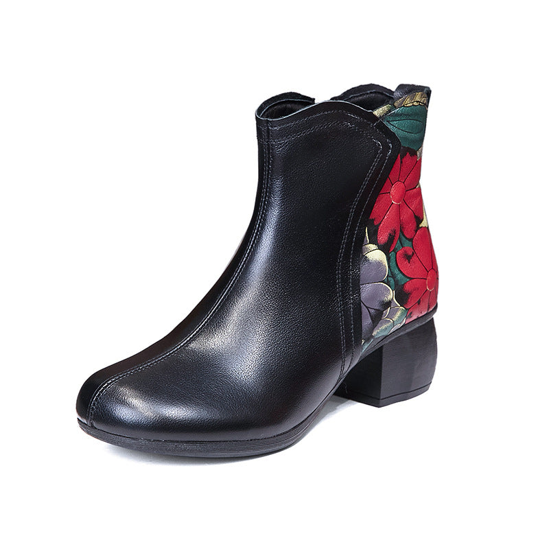 Women's Cowhide Thick Soft Soled Veet Warm Women's Shoes