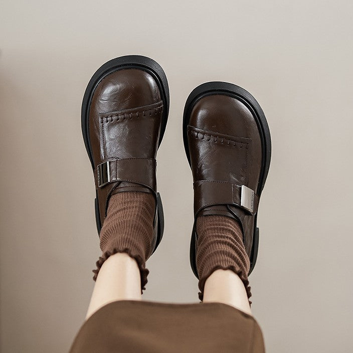 Women's Black Winter Handmade Distressed Ugly Cute Loafers