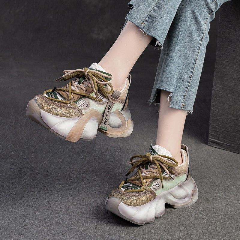 Women's Summer Platform Breathable Mesh Dad Design Fried Casual Shoes
