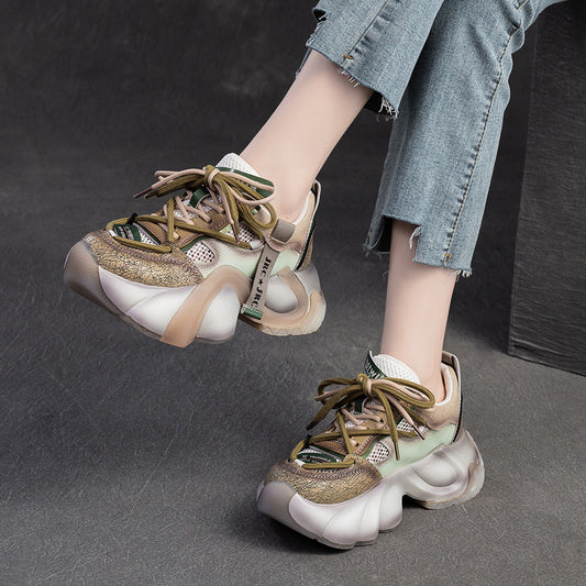 Women's Summer Platform Breathable Mesh Dad Design Fried Casual Shoes