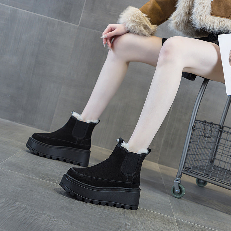 Women's Winter Small Thick Bottom Inner Height Snow Boots