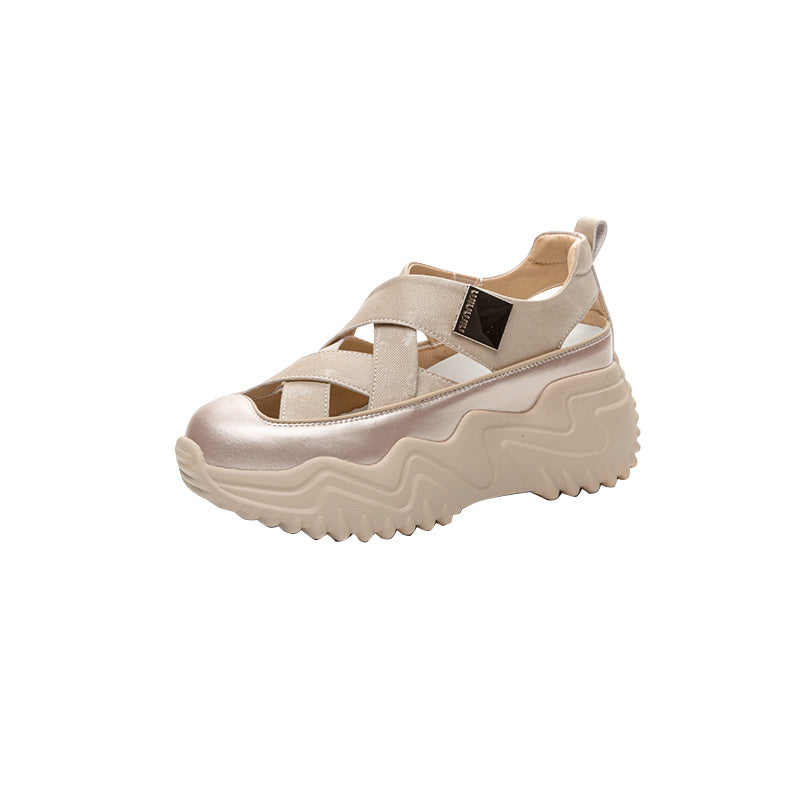 Women's Hollow Out Roman Platform Wedge Fashion Color Sandals