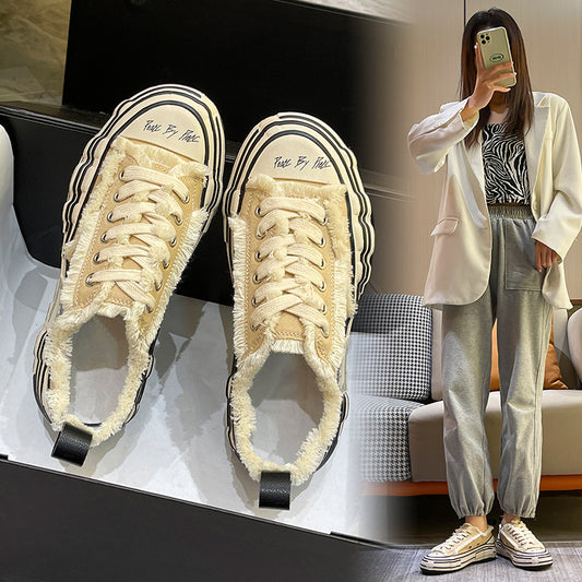 Women's Dissoed Spring Beggar Super Popular Fashion Canvas Shoes