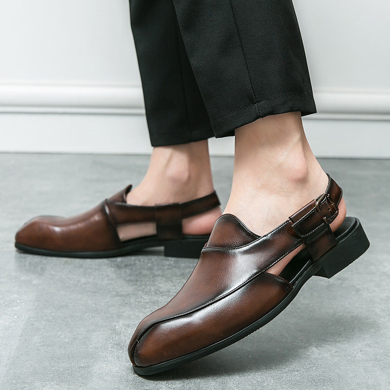 Men's Summer Plus Size Fashion Slip-on Trendy Leather Shoes