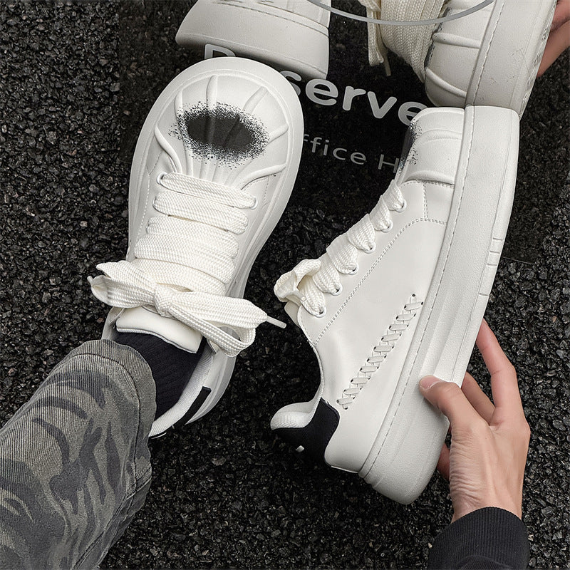 Women's & Men's Niche Shell Toe Big Thick Bottom Sneakers