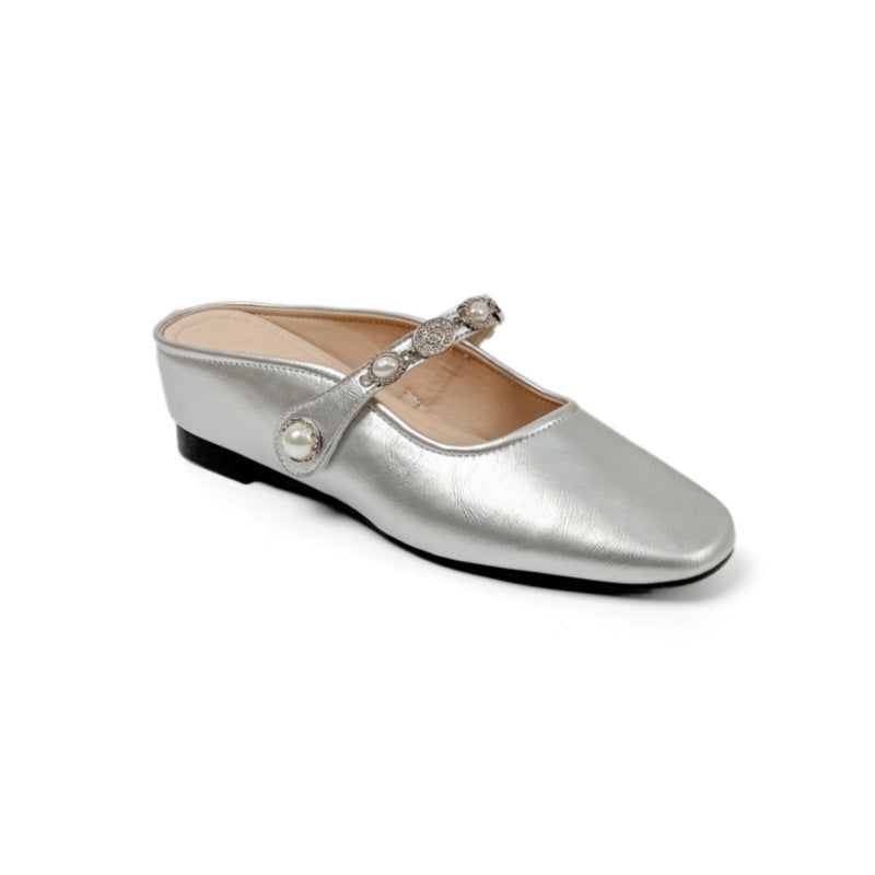 Women's Insole Closed Toe Half Summer Wear Korean Slippers