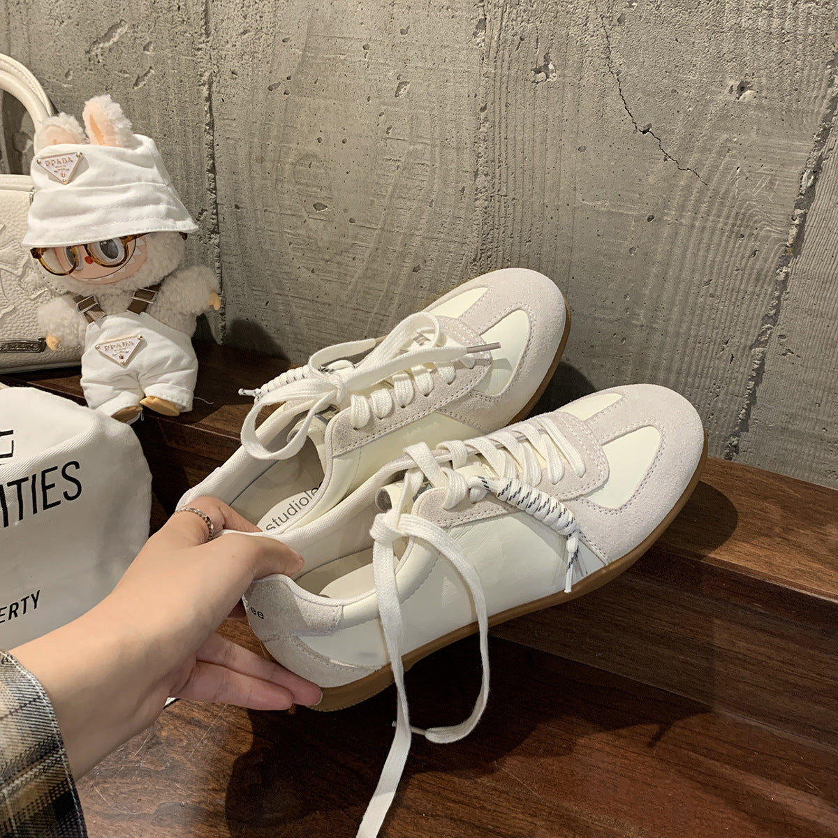 Women's Round Toe Comfort Height Increasing German Sneakers