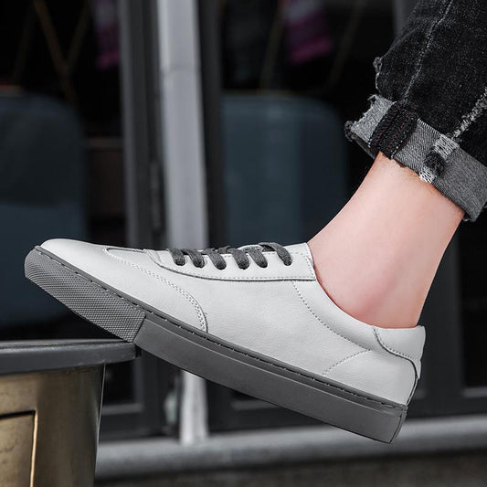 Men's Spring Trendy Solid Color White Increased Sneakers