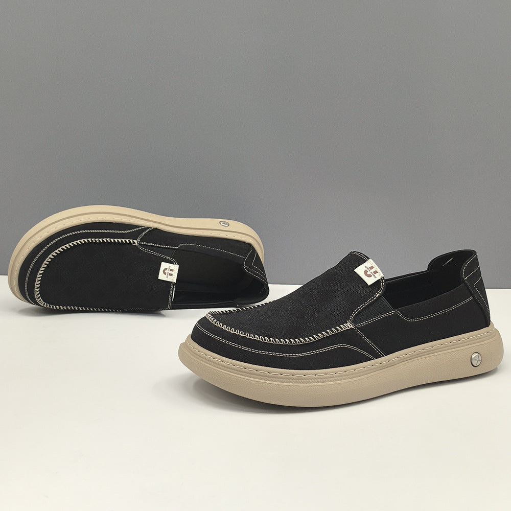Men's Breathable One Pedal Soft Bottom Ice Canvas Shoes