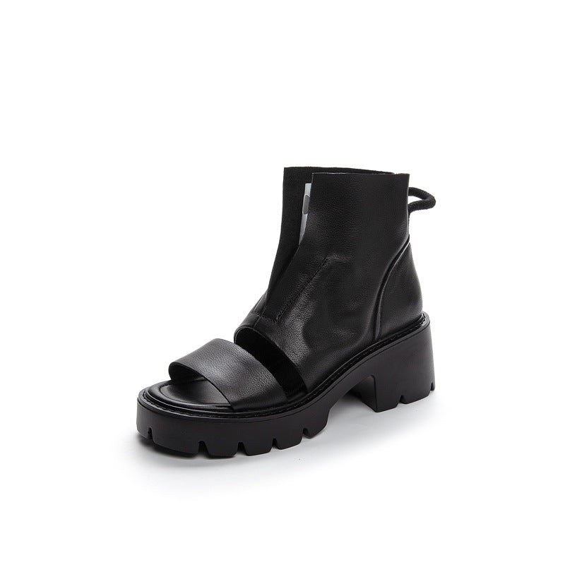 Women's High Roman Style Summer Thick-soled Peep Heels