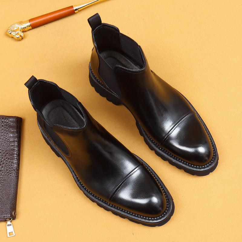 Men's Genuine Lining Business Formal Wear Pointed Boots