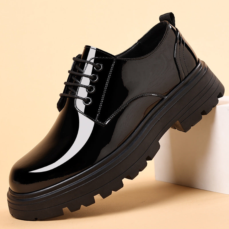 Men's Formal Wear British Suit Big Head Glossy Groom Men's Business Leather Shoes