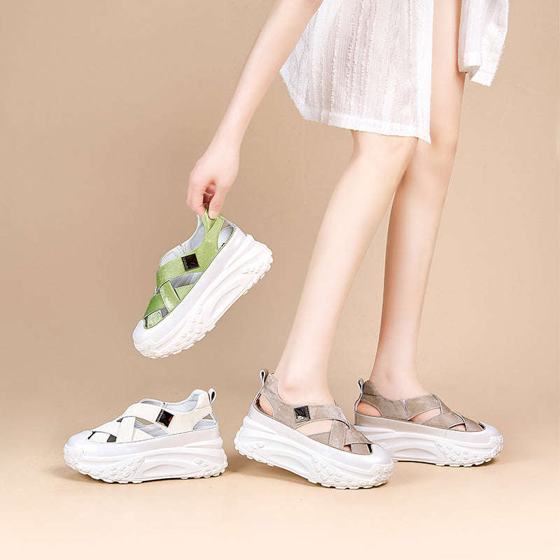 Women's Platform Sports Closed Toe Summer Hollow Sandals