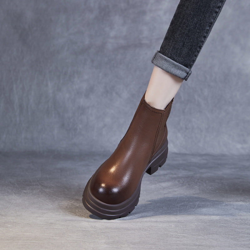 Women's British Style Chelsea Ankle Trendy Smoke Boots