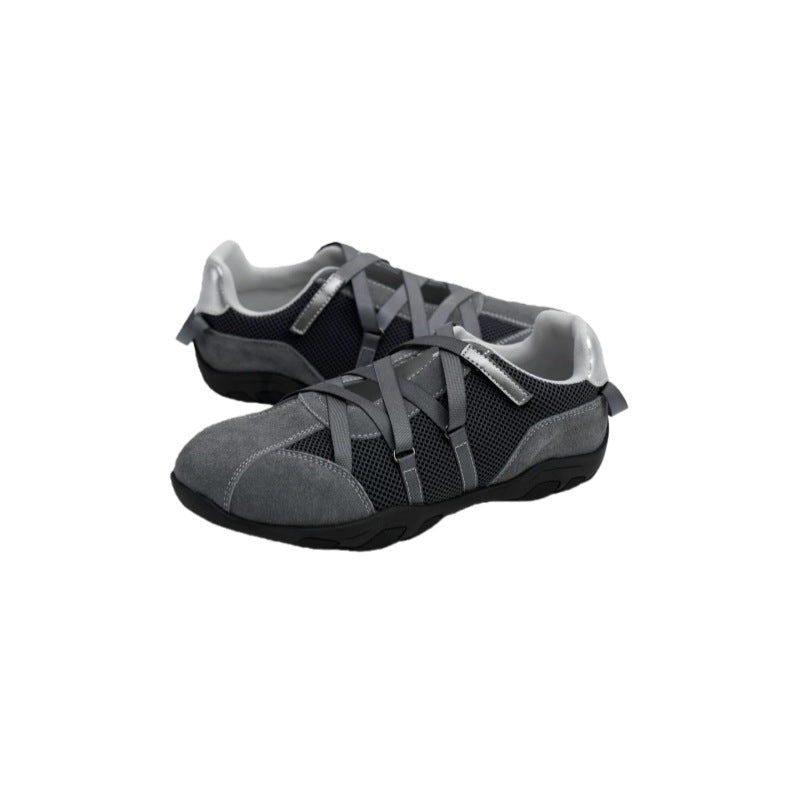 Women's Genuine Ballet Platform Vintage Cross Strap Mary Sneakers