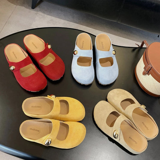 Women's & Men's The Bottom Golden Bean Closed Toe Half Outer Men's Shoes