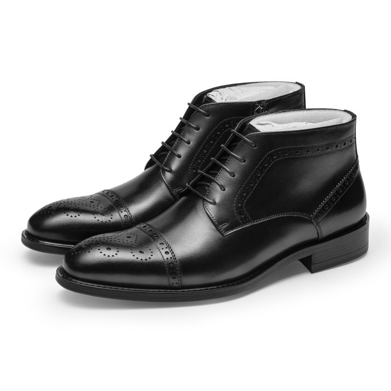 Men's Shipped Within Hours Business Formal Wear Cowhide Boots