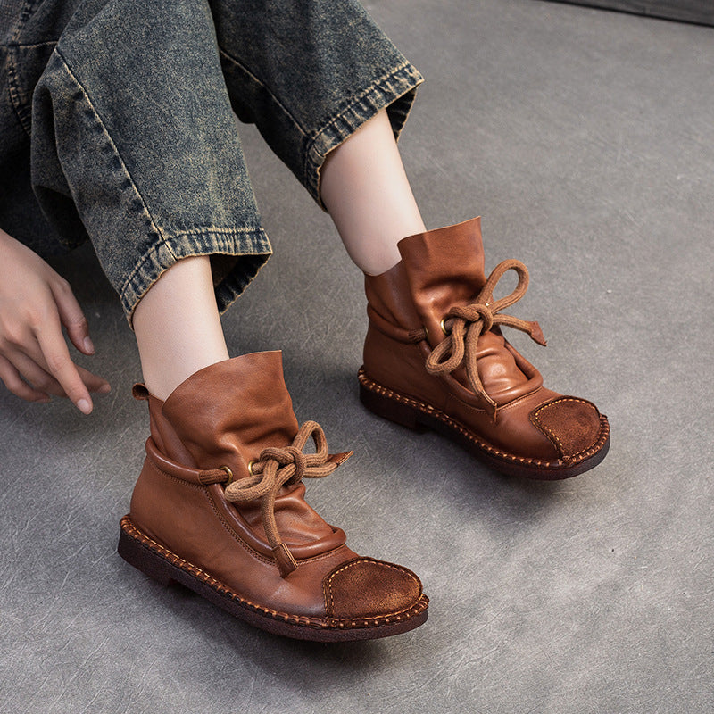 Women's Shu Lace Up Fashion Short Martin Boots
