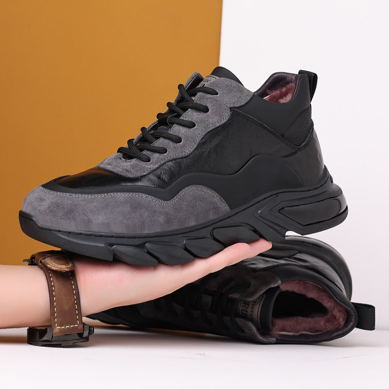Men's Winter Genuine Wool Cotton Fleece-lined Warm Men's Shoes