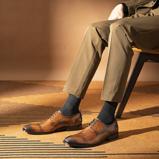 Men's Delivery Within Hours Genuine Business Formal Wear Cowhide Leather Shoes