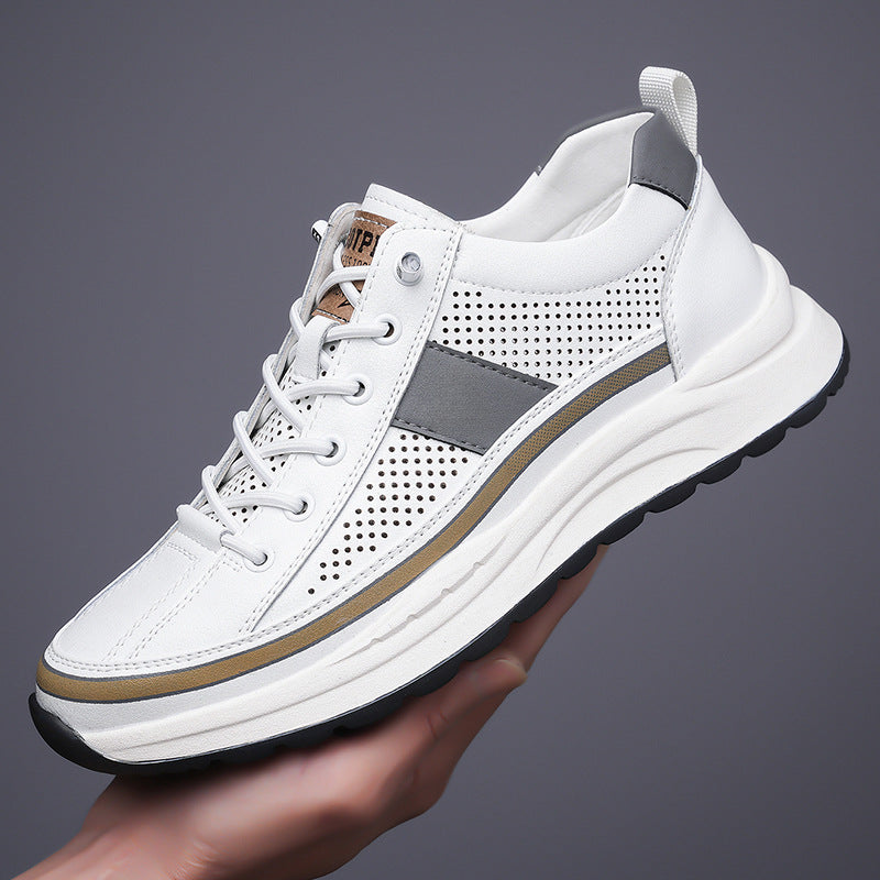 Men's White Driving Slip-on Sports Hollow Hole Loafers