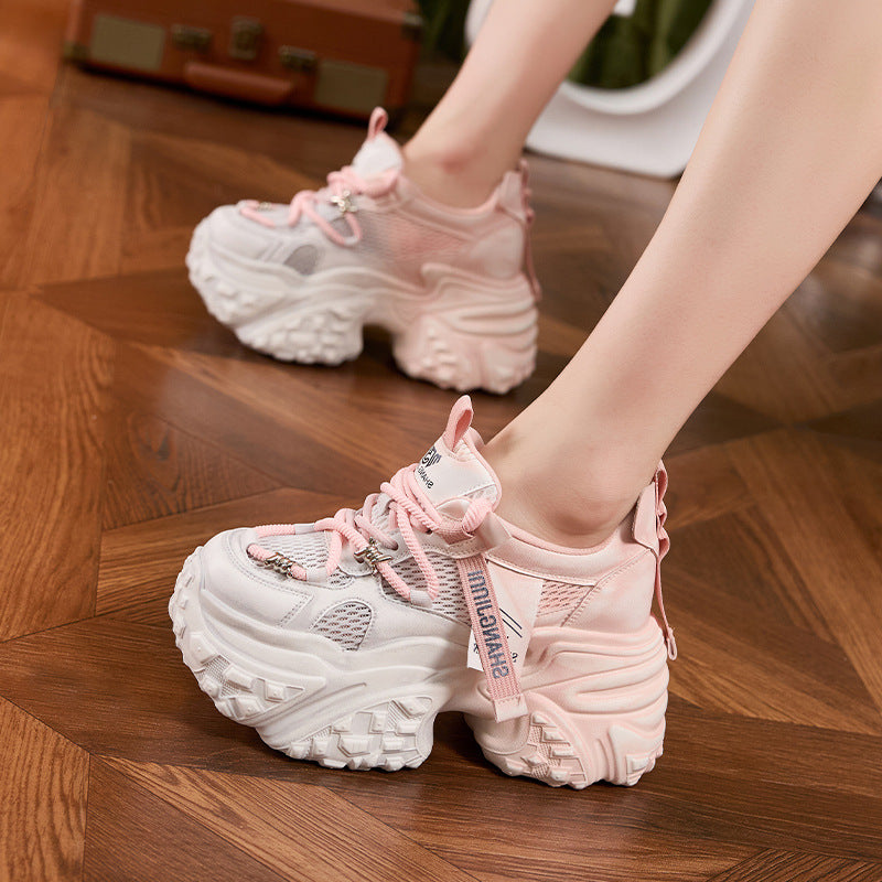 Women's Daddy Platform Hidden Breathable Mesh Women's Sports Shoes